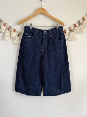 UO BDG Baggy Dark Wash Denim Cut Off Jorts Logo Streetwear Cotton Mens 27